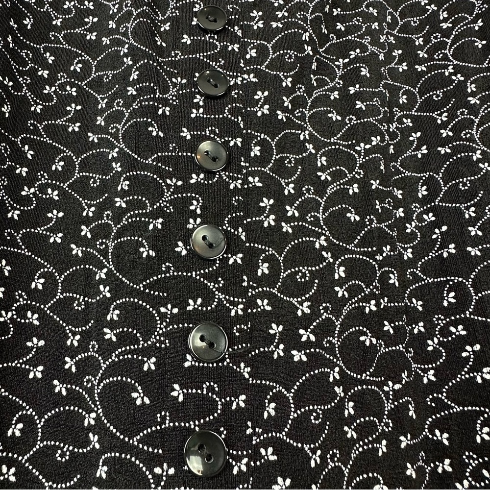 Vintage Briggs New York Black And White Floral Women's Maxi Skirt Sz M - Picture 5 of 8
